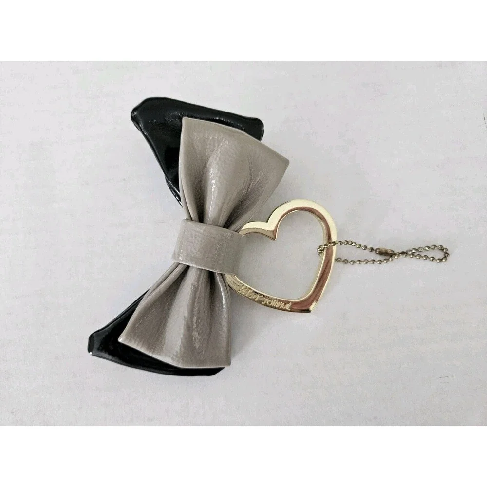 Betsey Johnson Heart & Bow Patent Leather Keychain